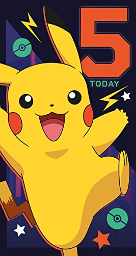 Danilo Promotions LTD Geburtstagskarte zum 5. Geburtstag, Pokemon Alter 5 Geburtstagskarte, Geburtstagskarte für Alter 5 Pokemon, 5. Geburtstagskarte