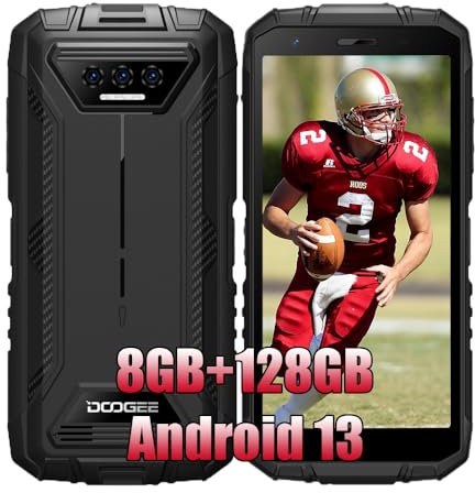 DOOGEE S41 Plus Smartphones Libres (2024), 8GB + 128GB, 6300mAh, Rugged 4G Móviles, 16MP + 8MP, Android 13 5,5 pollici, OTG/GPS/NFC/IP68IP69K/Teléfonos 4G Negro