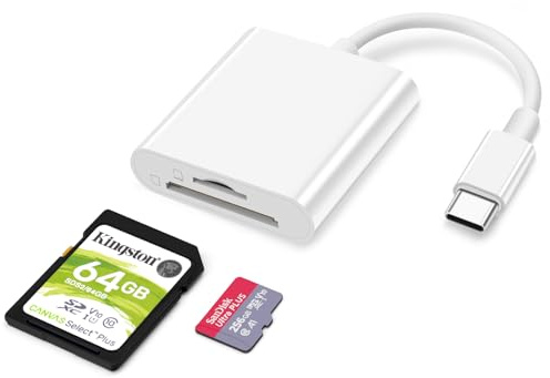 USB C SD/TF Kartenleser, High-Speed ​​USB-C Speicherkartenleser Micro SD Kartenadapter für SD SDHC SDXC Micro SD Micro SDHC Micro SDXC, Kompatibel mit iPhone 15, MacBook Pro Air, Galaxy S24 Ultra