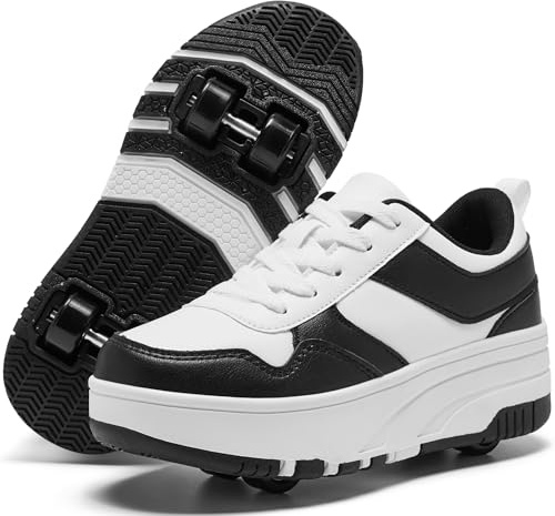 ANEFUN Roller Skate Shoes for Kids Girls Boys Detachable Wheeled Fashion Sneakers