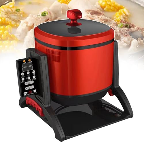 forplubossmmp Procesador De Alimentos Automático De 2200W, Procesador De Alimentos Comercial para Cocinar, Robot Salteador Giratorio De 360°, Vaporizador De Alimentos, Máquina para Arroz Frito De 6L