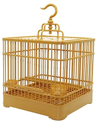 KXAOXGRC Haustier Vogelkäfig Zusammengebauter Vogelkäfig mit Futterspender und Tränke, Kleiner Haustiervogel, komplettes Set aus Kunststoff-Vogelhaus, Papageienkäfig, Sittichkäfig