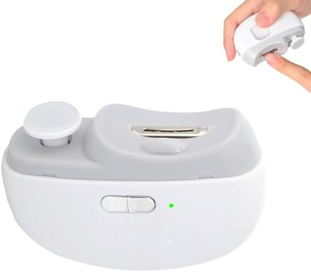 3 in 1 Electric Nail Clipper, Automatic Nail Clippers Nail Polisher with Light & 2 Speeds Rechargeable Safety Fingernail Trimmer Electric Nail File for Baby Kids Adults Seniors(White)