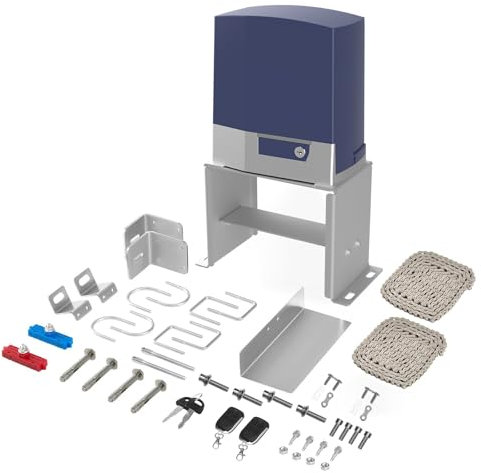 X X-HOUSE Chain Drive Driveway Sliding Gate Opener for Sliding Gates Up to 1400 lb or 40ft, Automatic Gate Opener with 2 Remote Controls, Complete & Security Gate Operating Hardware Kit - Model K1106