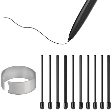 [10 Stück] Weich Ersatzspitzen für Remarkable 1/2/Marker/Marker Plus & Boox Pen2 Pro/Boox Pen Plus/Boox Triangle Pen/BOOX Wacom Stylus, Boox Max/Note/Nova/Go/Tab Ultra&Mini Serie, Schwarz