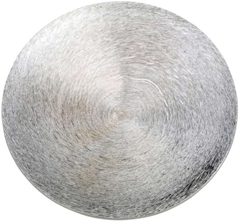 LivuX Assiette à bougie en aluminium aspect argenté - Diamètre : 14 cm - Soucoupe ronde bombée pour bougies jusqu'à 10 cm - Bougeoir décoratif pour table et meubles - 1213