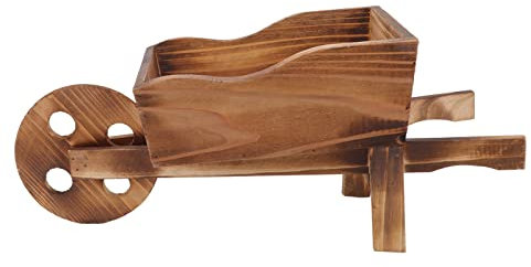 Pot à Fleurs Succulent, Brouette en Bois Jardinière de Charrette en Bois pour Une Décoration de Patio Jardin à Domicile, Conception Ventilée, Pastorale