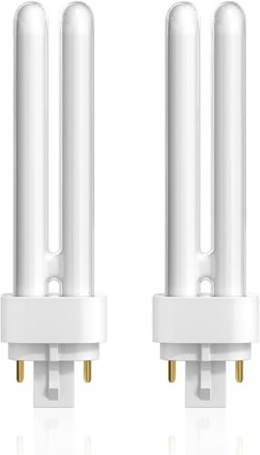 2 x Luxsa Lighting 18W CFL G24D-2 2 Pin Compact Fluorescent Light 18W PLC Tube Bulbs 1210LM Energy Saving G24d-2 Compact Fluorescent Lamp CFL Light Bulbs 4000K Cool White Double Turn 2U Tube