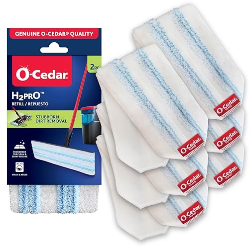 O-Cedar H2prO Lot de 6 serpillères en Microfibre lavables en Machine réutilisables