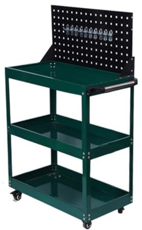 3 Tier Rolling Tool Cart on Wheels Metal Utility Storage nizer for Workshop Garage & Repair Shop Versatile Service Detailing Cart for Tools & Equipment
