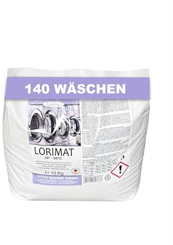 Lorito Lorimat Vollwaschmittel Pulver 10kg Sack für Weiß- & Buntwäsche | Gründliche Wäschepflege für strahlende Farben und frischen Duft, bis zu 135 Waschladungen, ohne Ausbleichen & Ausgrauen