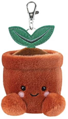 AURORA 61641, Palm Pals Terra Potted Plant Clip-On, 10cm, Soft Toy, Brown & Green