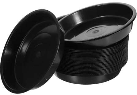 GARIOUANS 25 pièces Coupelles de Pot de Fleurs Plastique Noir Supports Durables pour Jardins Intérieurs et Extérieurs Protègent et Retiennent Eau sous Plantes et Bonsaïs