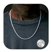 YADOCA Cadena Plata Hombre 925 Cadenas Hipoalergénicas Trigo Collar Plata Resistente Collares Hombre Que No Se Decoloran Collar Joya Cómoda51 CM