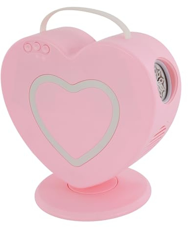 Machine à bulles en forme de cœur - Machine à bulles automatique avec rotation à 360° - Pour enfants - Réservoir de liquide à bulles de 500 ml - Avec bouton - Télécommande - 23 x 8 x 26 cm - Rose