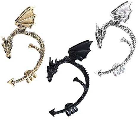 HLTYGWX Fashionable Gothic Dragon Ear Cuff No Hole Earring for Women 3 Styles