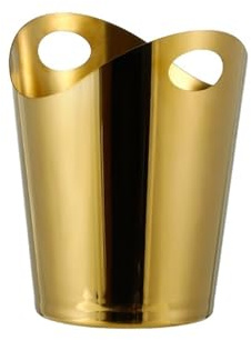 Seau à champagne Seau à glace en acier inoxydable for boissons, vin, champagne, bière, clubs karaoké, bars et fêtes Seau à Glaçons(Gold)