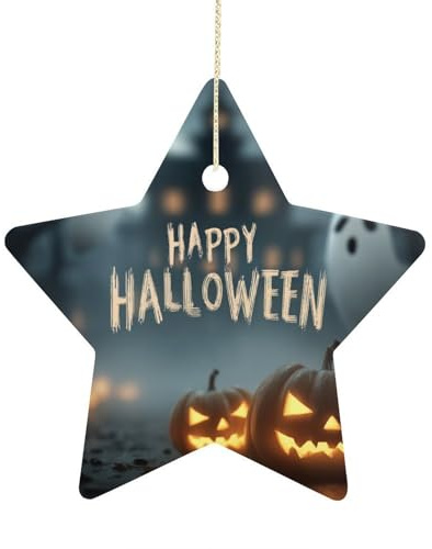 Hängende Halloween-Kürbisse Und Geister Verschönerung Porzellan Weihnachtsbaum Anhänger Für Deko Auto Büro