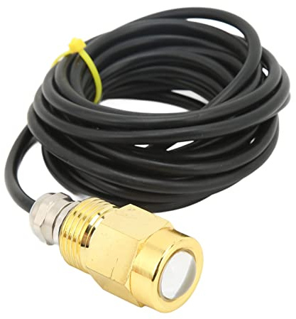 Tbest Lumière de Bouchon de Vidange de Bateau 12V 24V IP68 LED Lampe de Drainage Sous-Marine Haute luminosité Construction en Cuivre Durable pour Signal de Navigation de Piscine (WHITE)