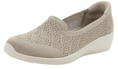 Skechers - Blucher,Zapato sin Cordones,Casual,de Tela,cuña,Suela Blanca con cuña,Rejilla,Calado para: Mujer Color: TPE Talla:39