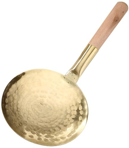 TOVINANNA Paletta da Cucina in Rame 10 Cm per Tofu e Riso, Mestolo Liscio Multiuso per Minestra, Utensile Pratico per Uso Domestico e Professionale