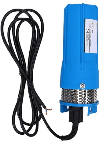 KIMISS Solar-Tiefbrunnenpumpe – Tauchfähige 96-W-Wasserpumpe für die Bewässerung, Maximale Durchflussrate 1,7 GPM, Maximale Förderhöhe 230 Fuß, Eintauchtiefe 100 Fuß (DC12V)