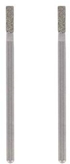 Dremel 7122 Punte Cilindriche Diamantate, set di accessori 2 pezzi con punte da 2,4 mm per incisione, intaglio e taglio