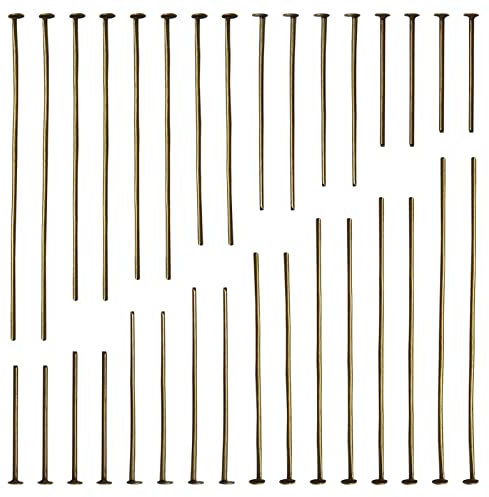 TOAOB 800 Stück Messing 18mm bis 50mm Nietstifte Kettelstifte Prismenstifte Antike Bronzefarbe für DIY Schmuckherstellung