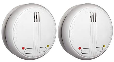 Smartwares FSM-17162 FA22RF/2 Flamingo optisk rökdetektor, trådlös och anslutbar, 1 års batteri, vit