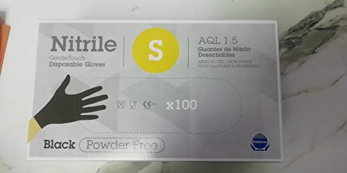 Touche de douceur 0644 Gants jetables en nitrile, taille S, Noir