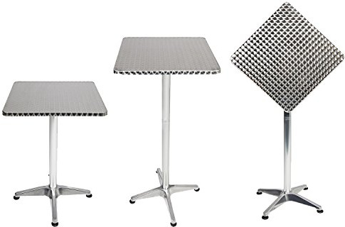 Mojawo 2 Stück Bistrostehtisch Terrassentisch Aluminium 60x60cm H70/110cm Balkontisch Gartentisch Bistrotisch klappbar höhenverstellbar