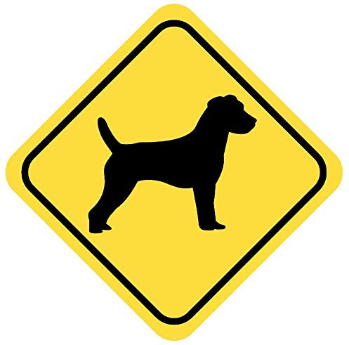 Samunshi® Parson Russel Terrier Warnschild Warndreieck Aufkleber Achtung Vorsicht Hund - 50x50cm mehrfarbig