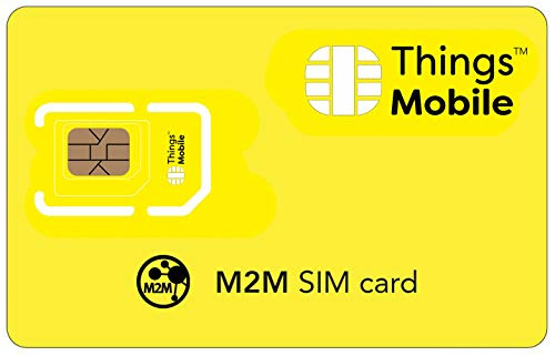 Tarjeta Things Mobile M2M con Cobertura Global y Red multioperador GSM/2G/3G/4G LTE, sin costes fijos, sin caducidad y tarifas competitivas, con 10 € de crédito Incluido