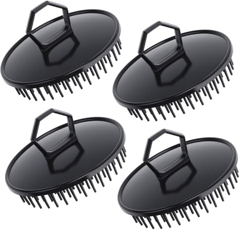 4pcs cepillos de champú negro, Segbeauty Scalp Massager Set de cepillos Peluquería Hombres Peine de ducha Cepillo Inicio para el crecimiento del cabello Barba Peluquería para mascotas