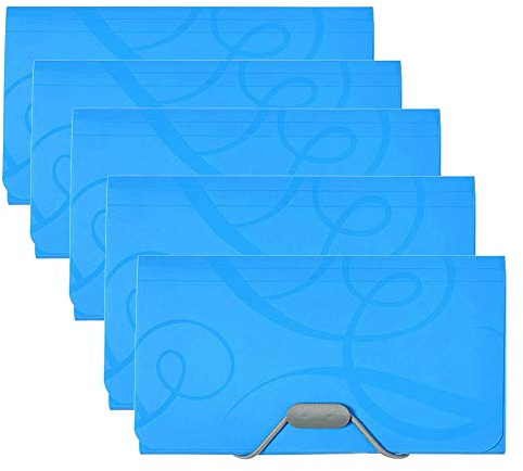 A6 13 Taschen Mini Fächermappe Akkordeon Datei Ordner Quittung Organizer Datei Taschen Ordner Rechnungen Dokument Brieftasche für Büro, Zuhause oder Schule – 5 Stück