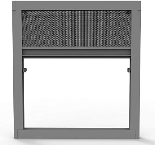 Nematek Fliegengitter Plissee ohne Bohren für Fenster und Dachfenster - Insektenschutz Dachfensterplissee Moskitonetz Mückengitter Fenstergitter Fliegenschutz (anthrazit)