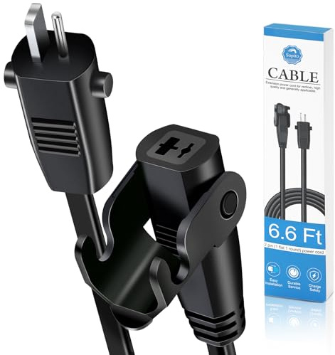 Sopito 6.6 Feet (2 M) Extension Cord for Lift Chair or Power Recliner, Replacement Power Supply Cable for Okin Limoss Lazboy Pride Catnapper etc Black