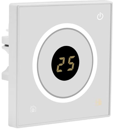 Heschen LCD-Thermostat mit digitaler wöchentlicher Programmierung, HS-S502, 230 VAC, 3Amp, 7-Tage-Betrieb, weiß, für Fußbodenheizungs-Temperaturregler