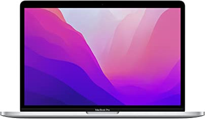 Apple 2022 MacBook Pro Laptop mit M2 Chip: 13 Retina Display, 8GB RAM, 256 GB SSD ​​​​​​​Speicher, Touch Bar, beleuchtete Tastatur, FaceTime HD Kamera. Kompatibel mit iPhone/iPad; Silber ​​​​​​​