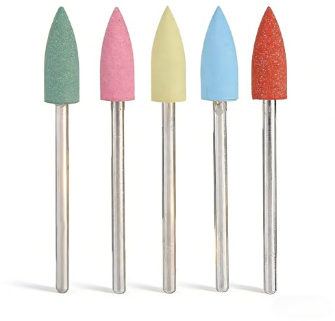 Punte per Trapano per Unghie, Frese per Lucidare le Unghie, Punte per Manicure, Punte per Fresa per Unghie, 5 Pezzi/Set Punte per Trapano per Unghie in Gomma Accessorio per Fresa per Lucidare(152)