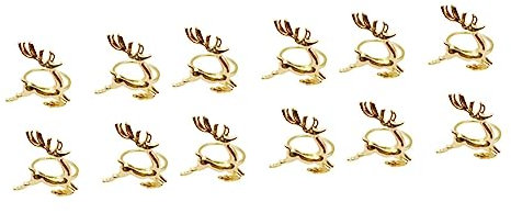 Amosfun 12 Stück Elegante Feiertagshalter Elch-Dekoration Weihnachtsferien Erntedankfest Zubehör Weihnachtsessen Herbst Kreative Serviettenhalter Abendessen Bankett