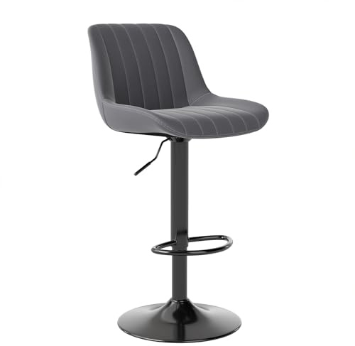 Youhauchair Barhocker, Drehbare Barhocker mit Lehne, Dunkelgrau