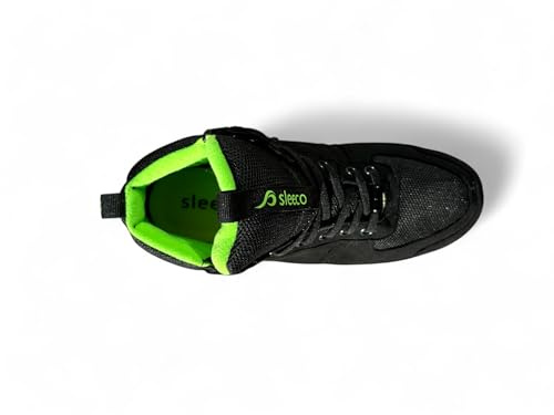 sleeco - Pantofole eleganti in stile Jordan Sneaker (unisex) per uomo e donna - Sneaker da interno moderne e comode (REVO 1, REVO 2 e NOVO), Nero , 43 EU