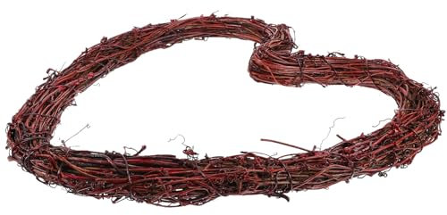 Garneck Herzförmiger Rattan Kranz Für Tür Hängekranz DIY Handwerk Kranz Material Rattanring Für Partykranz Blumenkranz Home Decor