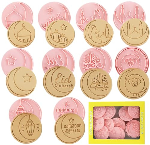 PTaizjjz Eid Mubarak Ausstechformen-Set, 10 Stück, Keksstempel für Muslimische Party-Dekoration