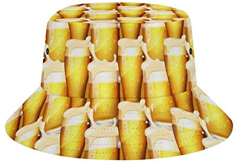 Fischerhut Bier 7 Fishermütze Faltbarer Sommerhut Doppelseitig Bucket Fischerhut Für Damen, Angeln, Outdoor