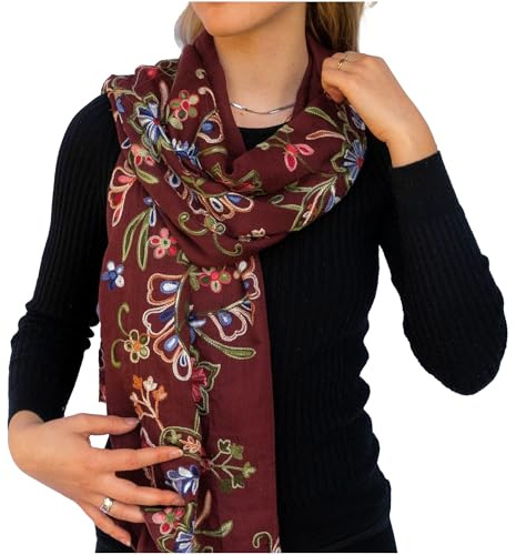 NELUHA - Schal Damen aus leichter Baumwolle - 100% Baumwollschal für Frühling, Herbst und Winter - Angenehm und weich - Schals und Tücher Accessoire 166cm x 85cm