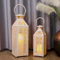 JHY DESIGN Juego de 2 linternas Decorativas de Metal Blancas para Velas