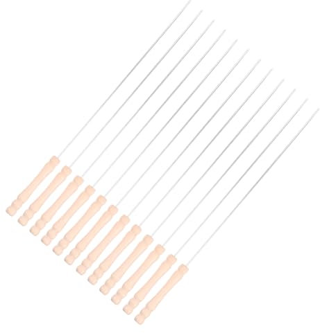 BESPORTBLE 12stücke Wiederverwendbare Lange Bbq Spieße Grillspieße Fleisch Sticks Grillzubehör Grillspieß Bbq-stick -grillspieß