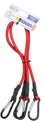 alca® Gepäckspanner 2er-Set mit Karabiner 60cm, rot | verstellbare, dehnbare Expander mit Stahlhaken für Auto, Motorrad, Möbel & Transport, 2 Stk.